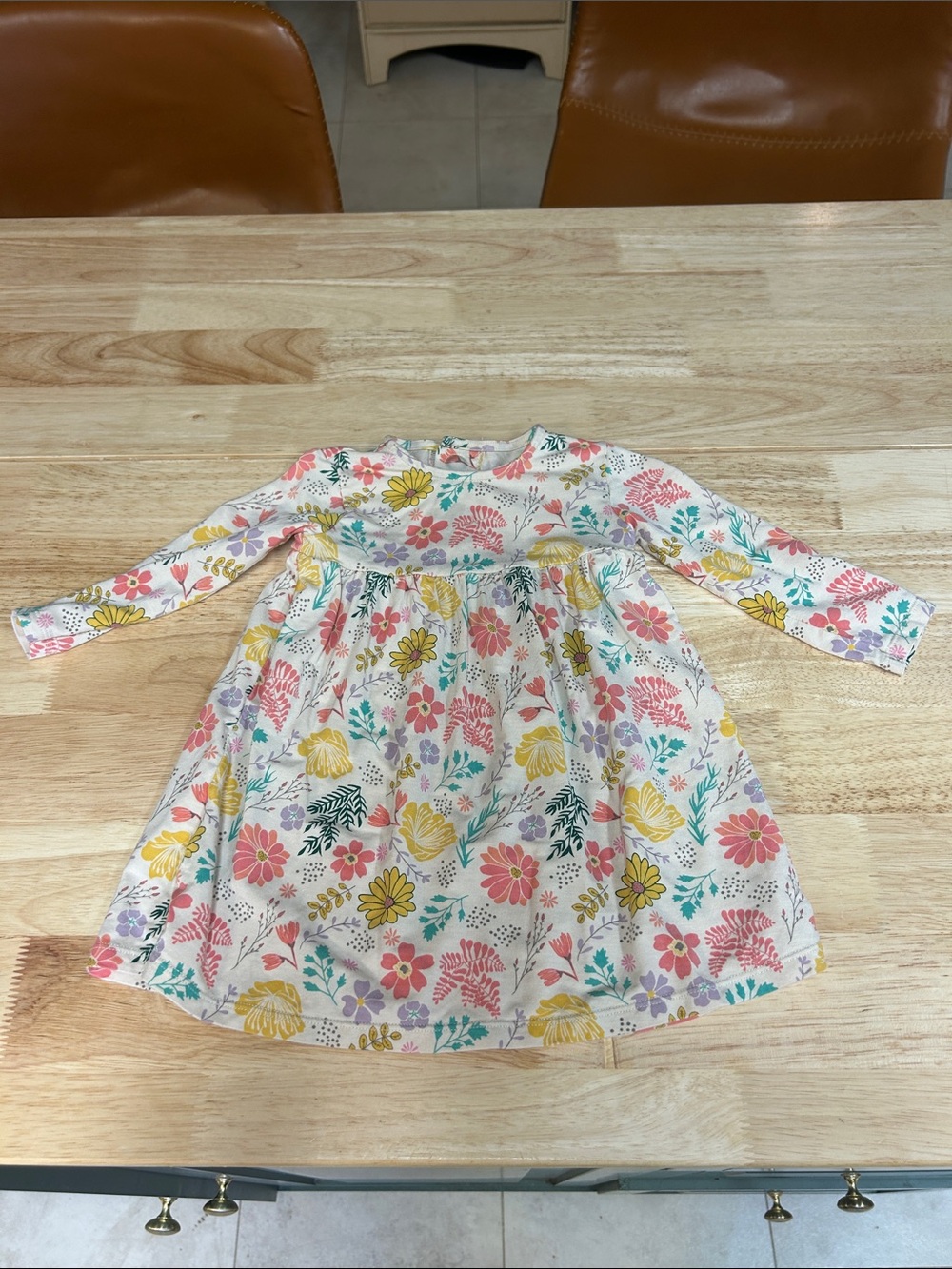 Magnetic Me Floral Cotton Dress in Pink, Yellow & Green